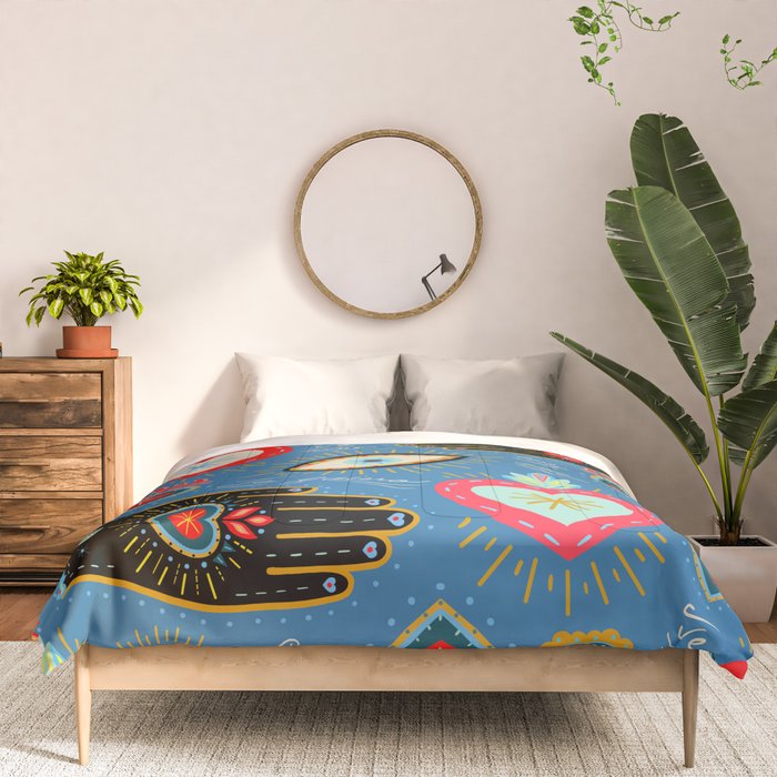 Milagro love hearts - blue Comforter Gallery Image 3