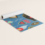 Milagro love hearts - blue Yoga Mat Gallery Image 2