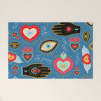 Milagro love hearts - blue Welcome Mat Gallery Image 1
