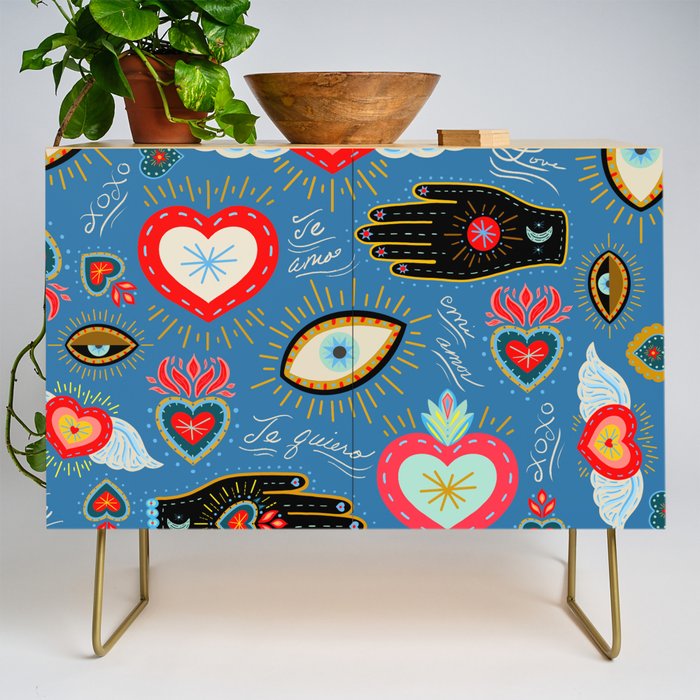 Milagro love hearts - blue Credenza Gallery Image 1