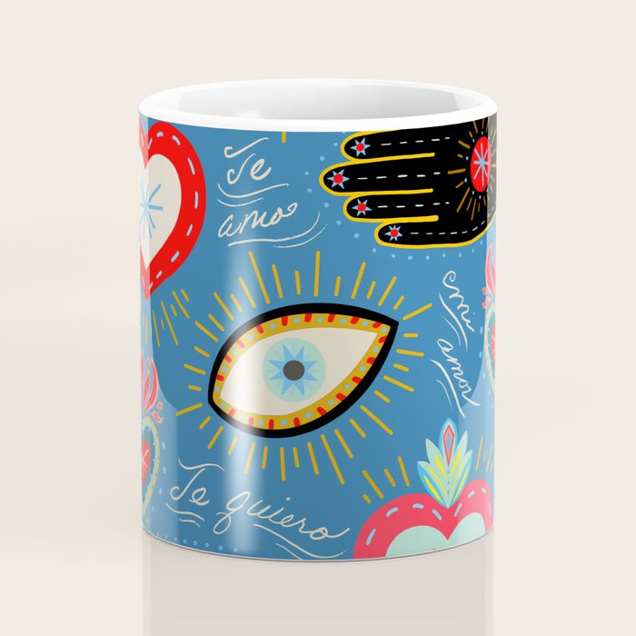 Milagro love hearts - blue Coffee Mug Gallery Image 4