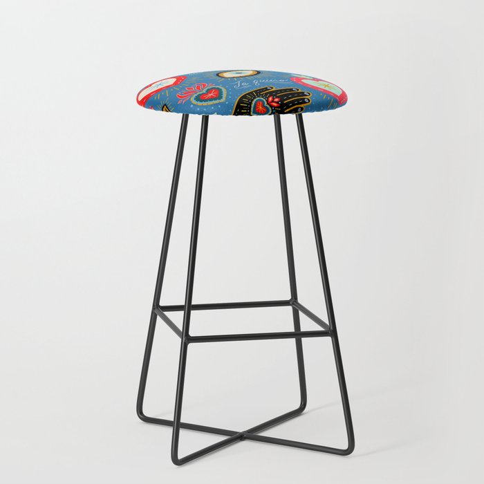 Milagro love hearts - blue Stool Gallery Image 1