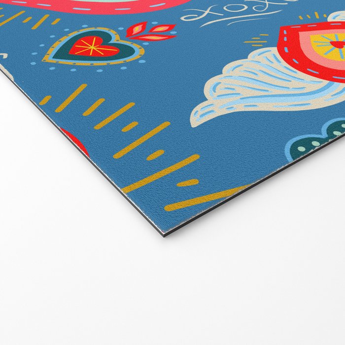 Milagro love hearts - blue Welcome Mat Gallery Image 2