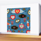 Milagro love hearts - blue Wall Mural Gallery Image 2