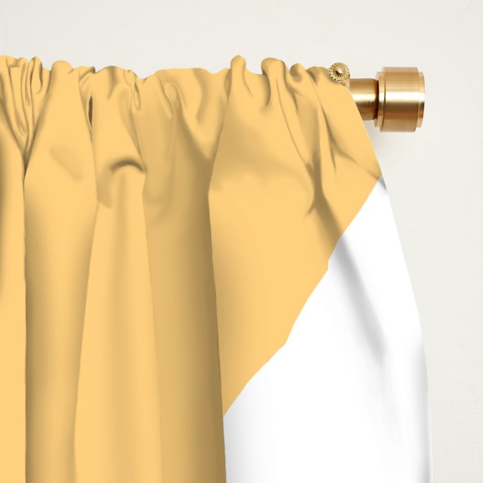 Modern Retro Liquid Swirl Abstract Pattern in Soft Mustard Yellow and White Window Curtain Gallery Image 2
