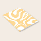 Modern Retro Liquid Swirl Abstract Pattern in Soft Mustard Yellow and White Notebook Gallery Image 2