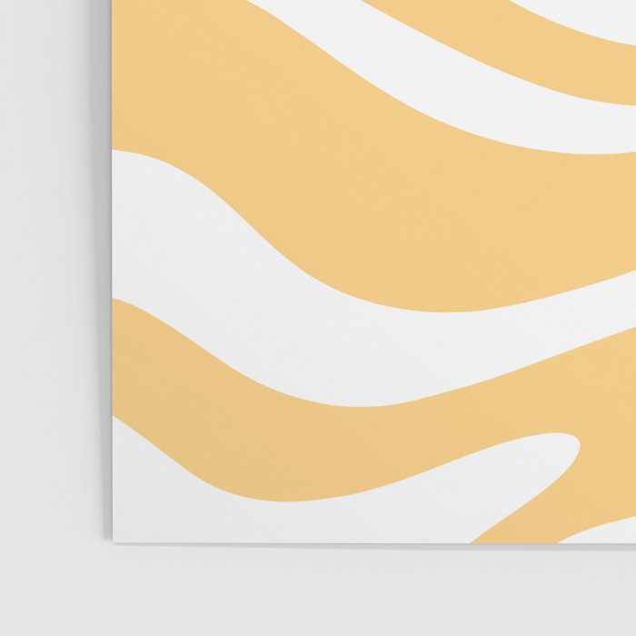 Modern Retro Liquid Swirl Abstract Pattern in Soft Mustard Yellow and White Poster Gallery Image 3