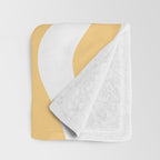 Modern Retro Liquid Swirl Abstract Pattern in Soft Mustard Yellow and White Throw Blanket Gallery Image 3