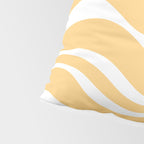 Modern Retro Liquid Swirl Abstract Pattern in Soft Mustard Yellow and White Pillow Sham Gallery Image 4