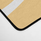 Modern Retro Liquid Swirl Abstract Pattern in Soft Mustard Yellow and White Desk Mat Gallery Image 4