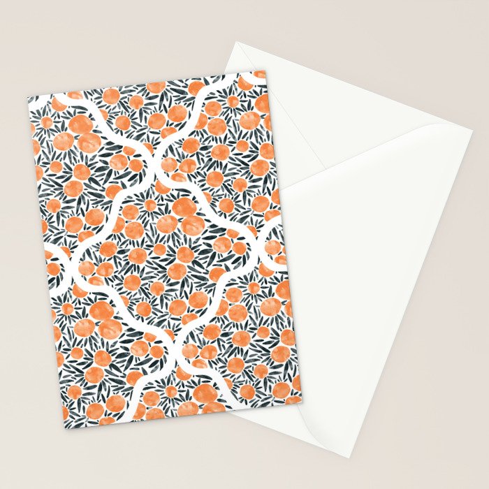 Tangerine Lattice Dreams Stationery Card Gallery Image 2