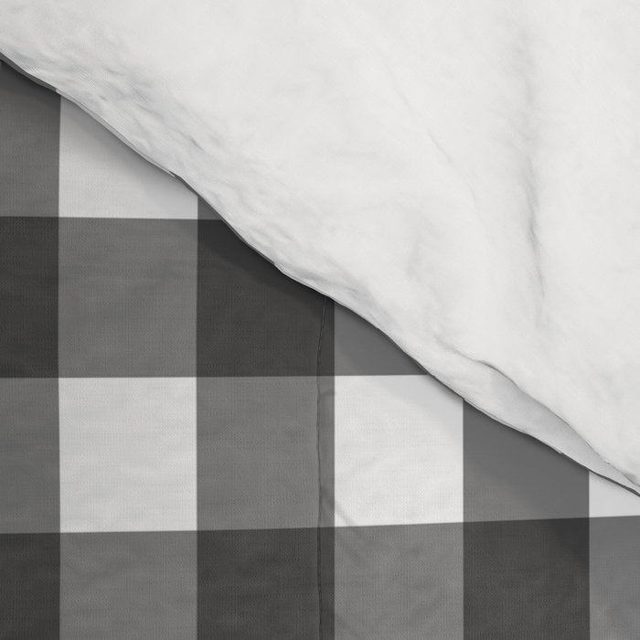 Gingham Check Pattern in Black and White (Charcoal) Comforter Gallery Image 4
