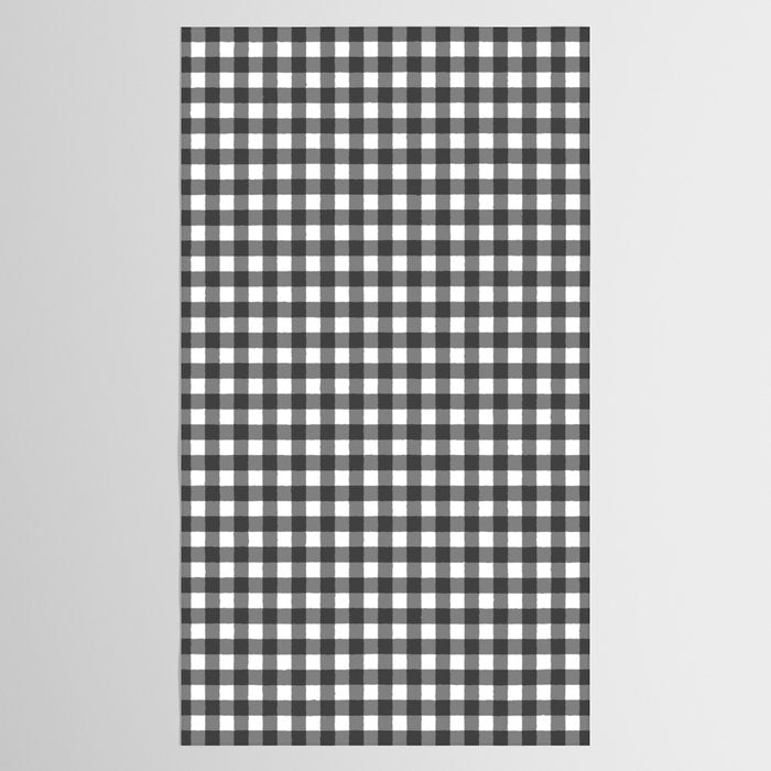 Gingham Check Pattern in Black and White (Charcoal) Tablecloth Gallery Image 2