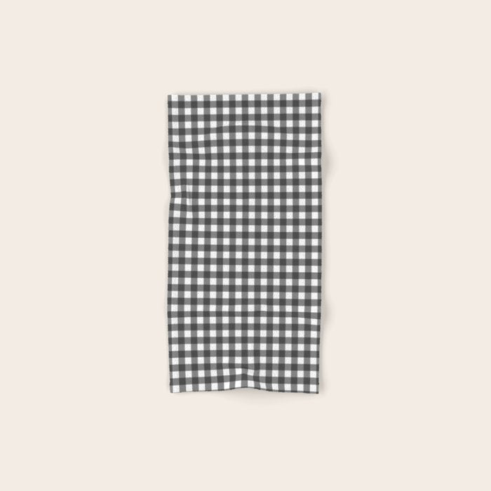 Gingham Check Pattern in Black and White (Charcoal) Bath Towel Gallery Image 1