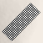 Gingham Check Pattern in Black and White (Charcoal) Yoga Mat Gallery Image 1