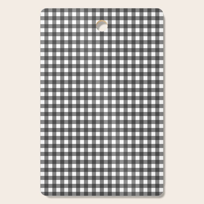 Gingham Check Pattern in Black and White (Charcoal) Cutting Board Gallery Image 1