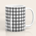 Gingham Check Pattern in Black and White (Charcoal) Coffee Mug Gallery Image 1