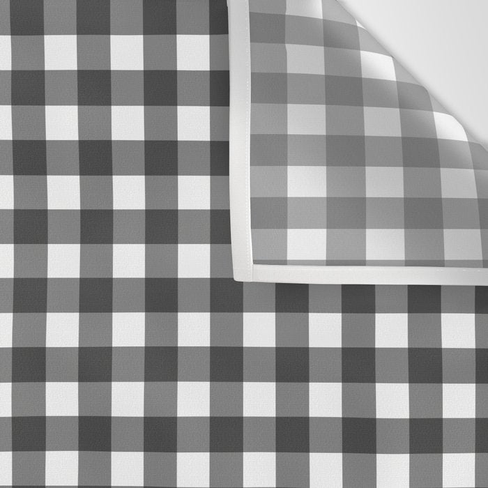 Gingham Check Pattern in Black and White (Charcoal) Wall Tapestry Gallery Image 3