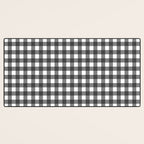 Gingham Check Pattern in Black and White (Charcoal) Desk Mat Gallery Image 3