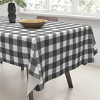 Gingham Check Pattern in Black and White (Charcoal) Tablecloth Gallery Image 3