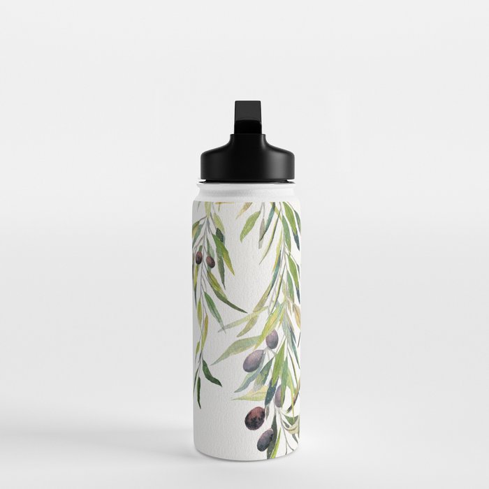 Olive Branch Watercolor  Water Bottle Gallery Image 3