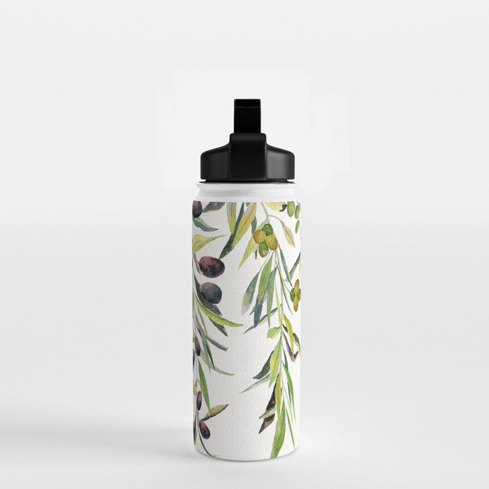 Olive Branch Watercolor  Water Bottle Gallery Image 2