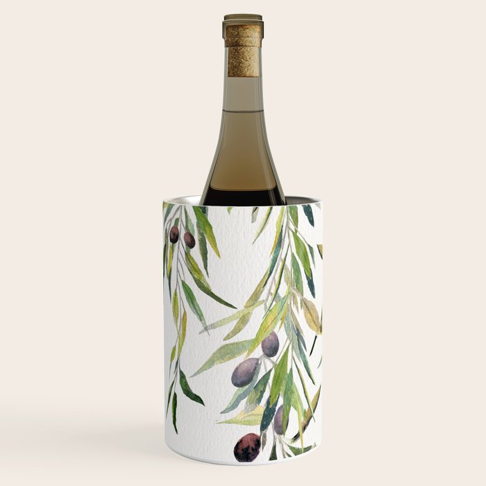 Olive Branch Watercolor  Wine Chiller Gallery Image 2