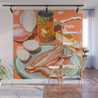 Food Illustration /Plate with Bacon Wall Mural Gallery Image 1