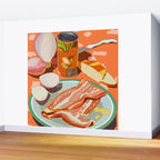Food Illustration /Plate with Bacon Wall Mural Gallery Image 2