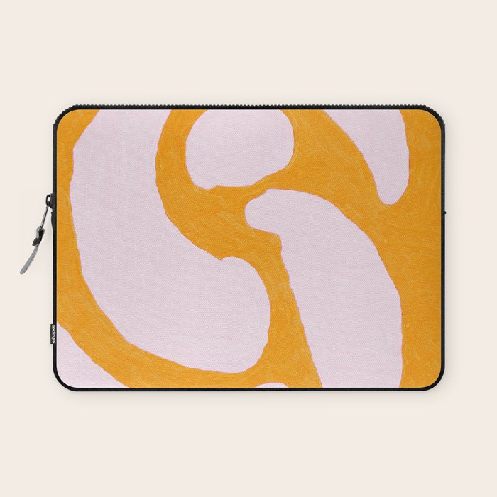 Abstract in Yellow and Cream Laptop Sleeve Gallery Image 1