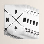 PNW Pacific Northwest Compass - Black and White Forest Wrapping Paper Gallery Image 3