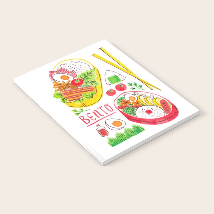 Japanese Bento Rice Lunch Box with Chopsticks & Onigiri Notebook Gallery Image 1