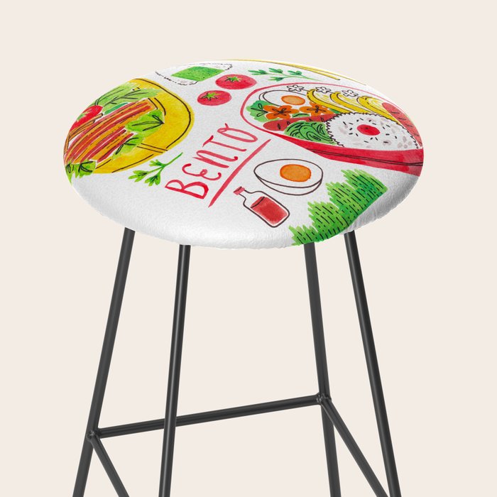 Japanese Bento Rice Lunch Box with Chopsticks & Onigiri Stool Gallery Image 2