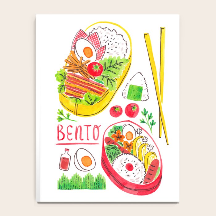 Japanese Bento Rice Lunch Box with Chopsticks & Onigiri Notebook Gallery Image 4