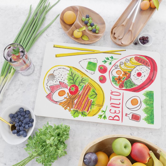 Japanese Bento Rice Lunch Box with Chopsticks & Onigiri Cutting Board Gallery Image 2