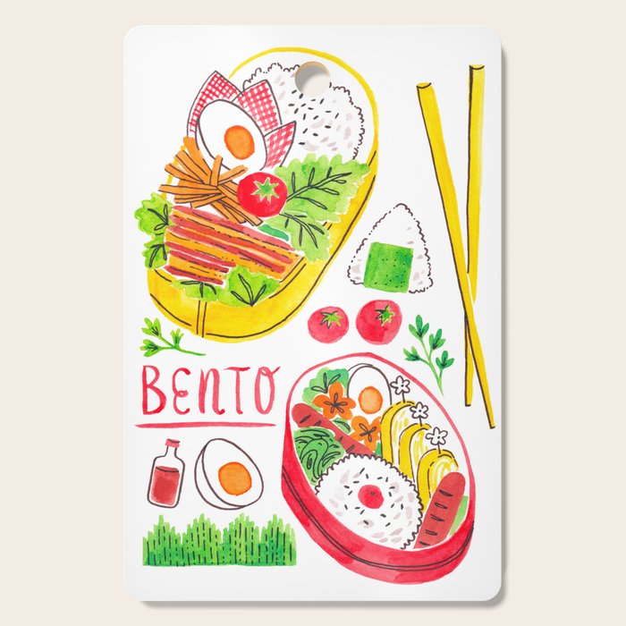 Japanese Bento Rice Lunch Box with Chopsticks & Onigiri Cutting Board Gallery Image 1