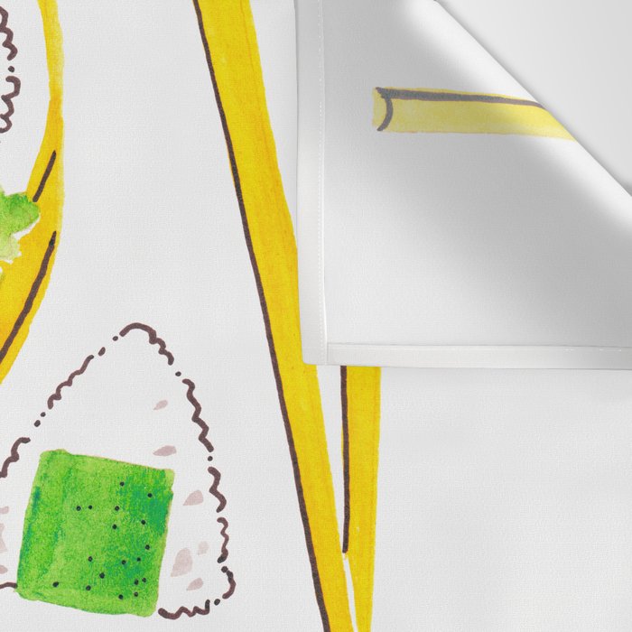 Japanese Bento Rice Lunch Box with Chopsticks & Onigiri Wall Tapestry Gallery Image 3