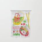 Japanese Bento Rice Lunch Box with Chopsticks & Onigiri Wall Hanging Gallery Image 1