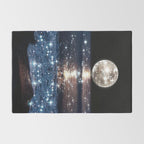 SUNSET | magical | stars | moon | night | waves | moon | sky | beach | ocean | sea | blue | bling  Rug Gallery Image 2
