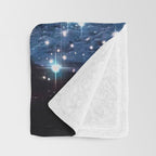 SUNSET | magical | stars | moon | night | waves | moon | sky | beach | ocean | sea | blue | bling  Throw Blanket Gallery Image 3