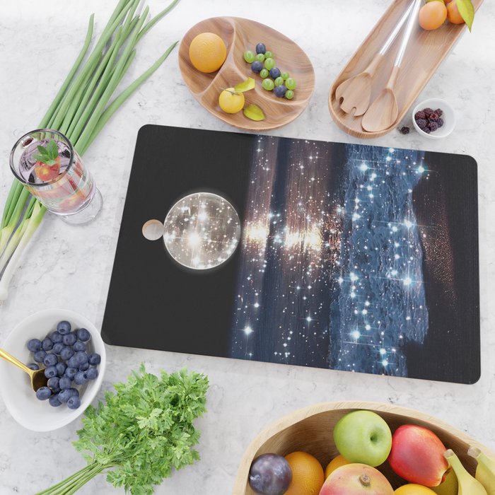 SUNSET | magical | stars | moon | night | waves | moon | sky | beach | ocean | sea | blue | bling  Cutting Board Gallery Image 2