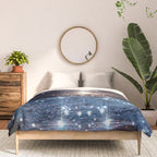 SUNSET | magical | stars | moon | night | waves | moon | sky | beach | ocean | sea | blue | bling  Comforter Gallery Image 3
