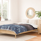 SUNSET | magical | stars | moon | night | waves | moon | sky | beach | ocean | sea | blue | bling  Duvet Cover Gallery Image 2