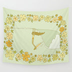 Rell Sunn heart of the sea 70s // retro surf art by surfy birdy Wall Tapestry Gallery Image 4
