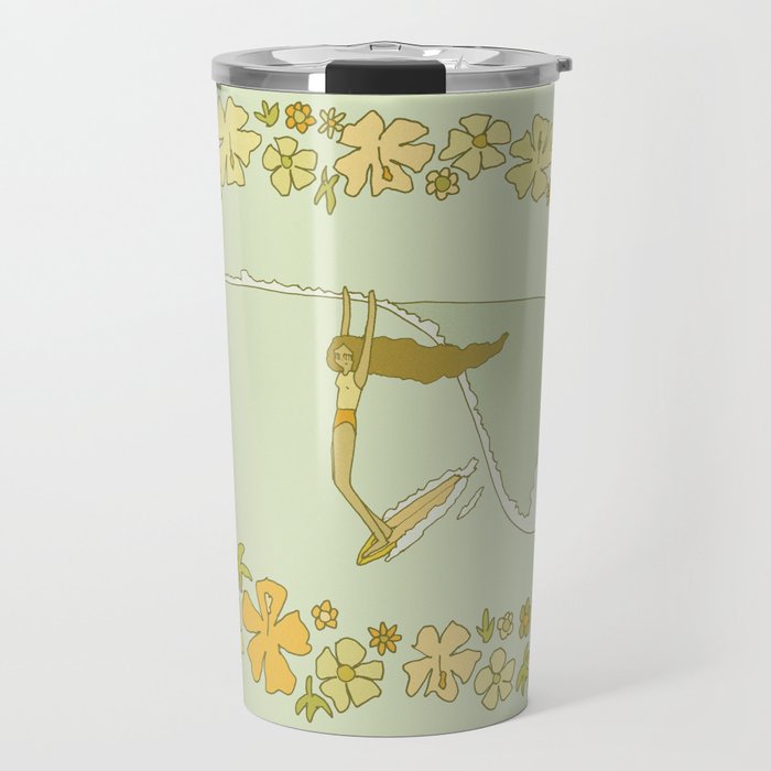 Rell Sunn heart of the sea 70s // retro surf art by surfy birdy Travel Mug Gallery Image 1