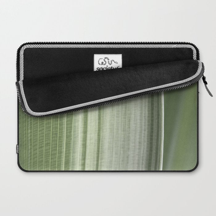 Botanical green abstract tropical leaf art print - mindful nature and travel photography Laptop Sleeve Gallery Image 2