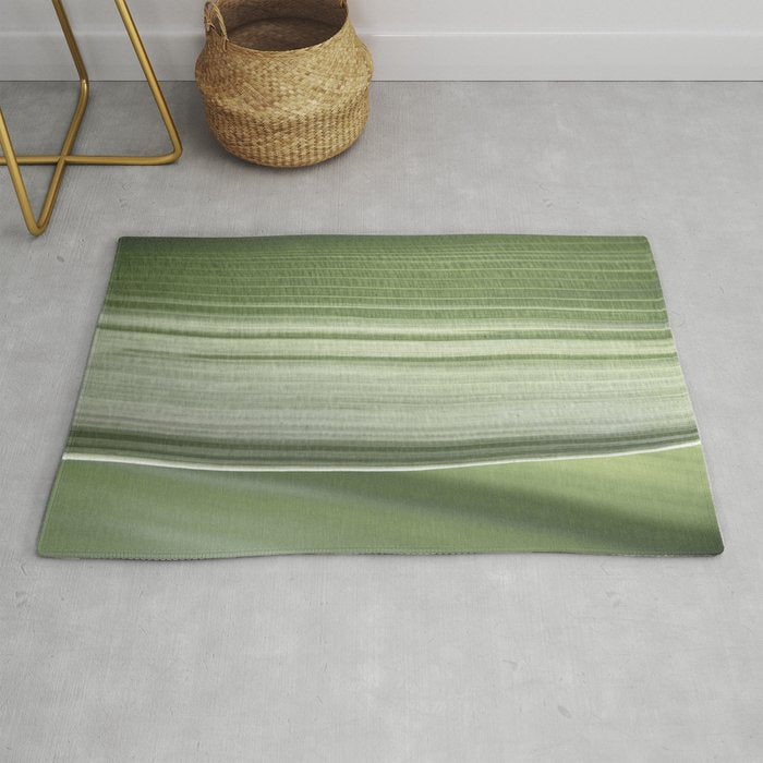 Botanical green abstract tropical leaf art print - mindful nature and travel photography Rug Gallery Image 1