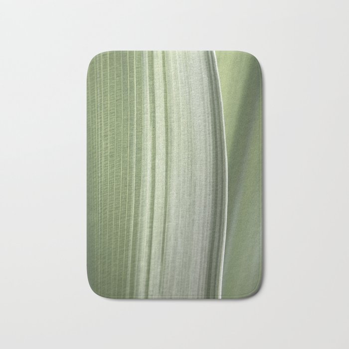 Botanical green abstract tropical leaf art print - mindful nature and travel photography Bath Mat Gallery Image 1