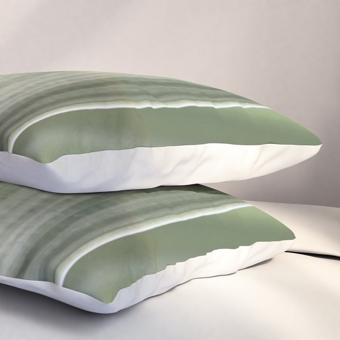 Botanical green abstract tropical leaf art print - mindful nature and travel photography Pillow Sham Gallery Image 3