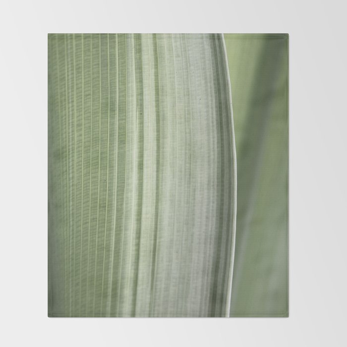 Botanical green abstract tropical leaf art print - mindful nature and travel photography Throw Blanket Gallery Image 2